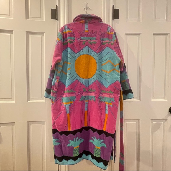 VINTAGE CYPRESS BY JUANA HEAVY COTTON TERRY BATH ROBE SUNRISE PINEAPPLE ONE SIZE - Picture 9 of 16